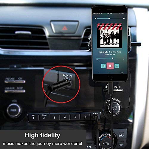 [Apple MFi Certified] iPhone AUX Cord for Car Stereo, Lightning to 3.5mm Audio Cable Compatible for iPhone 11/11 Pro/XS/XR/X 8 7 6/iPad, iPod to Speaker, Home Stereo, Headphone, Support iOS 13 (Black)