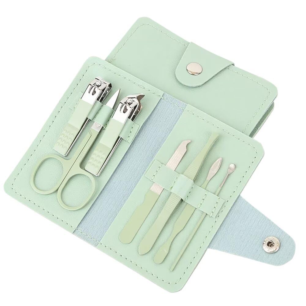 7 -Piece Manicure Pedicure Kit with Portable PU Leather Case Stainless Steel Nail Care Tools Set for Home