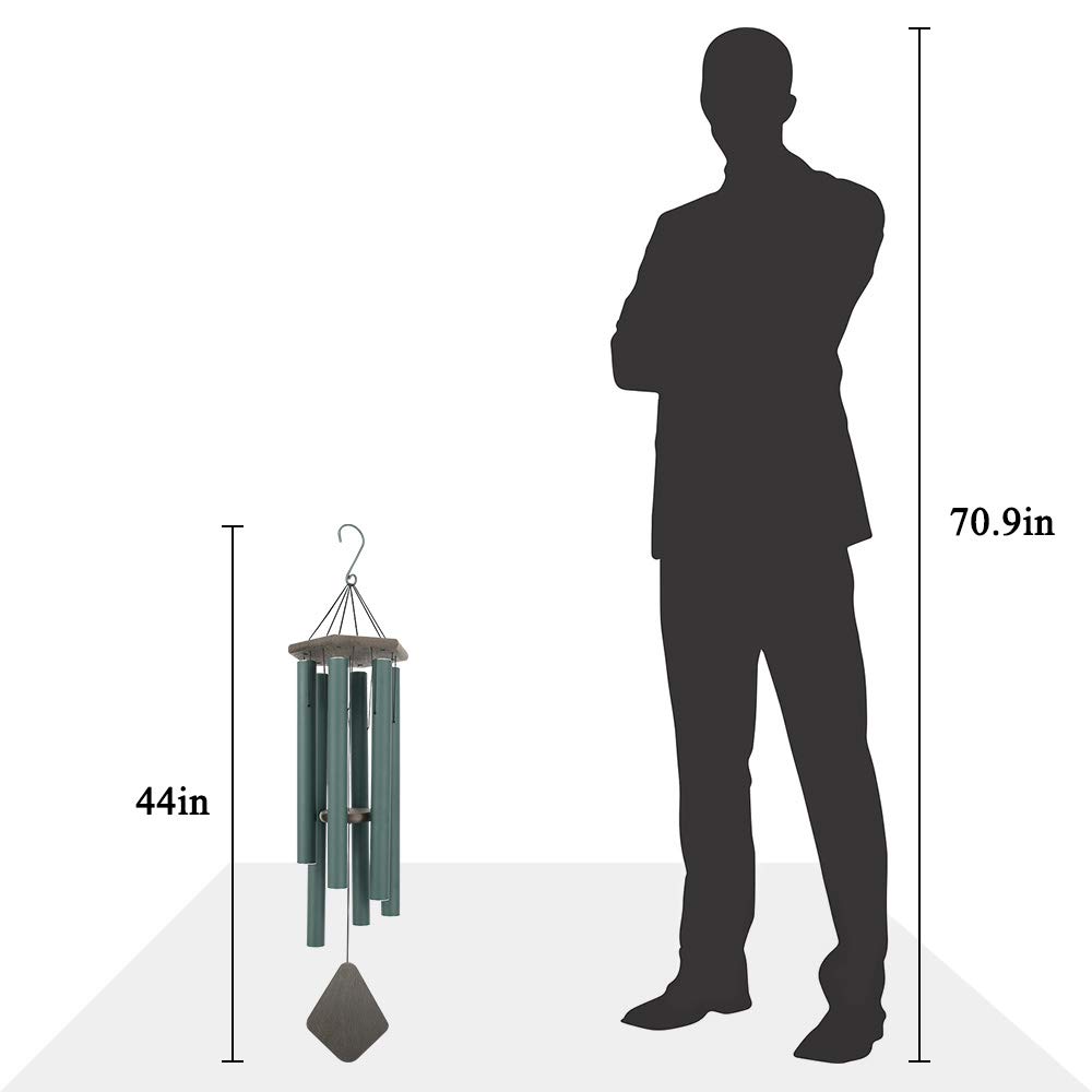 Carillón de Viento Grande para Exteriores, Sonido Profundo, 112 cm, campanillas de Viento de Consuelo para Exteriores, melodía calmante afinada, carillón de Viento conmemorativo con 6 Tubos Pesados