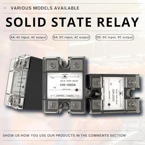 YQSIYU SSR-10AA Solid State Module Relay SSR-10AA,Control 80-280V AC Load 24-480V AC, for Industrial Automation Devices