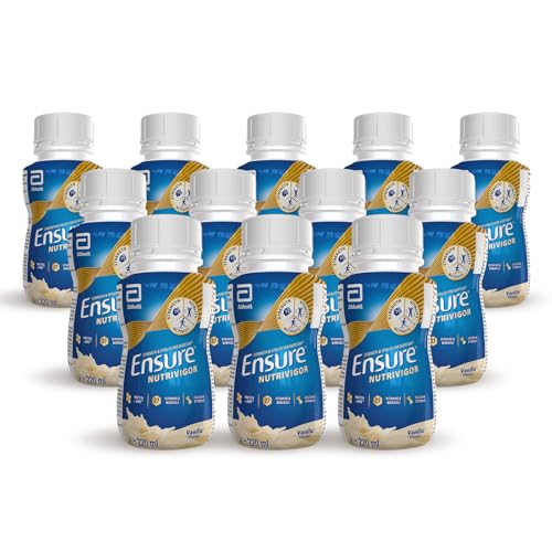Ensure NutriVigor Nutritional Shake – Vanilla Flavour – 12 x 220ml – Boosts Energy – Ready-to-Drink – Food Supplement with Protein, HMB and27 Vitamins and Minerals