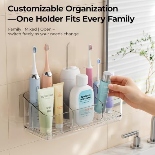 MOPMS 8 Slots Toothbrush Holders for Bathrooms with Detachable Dividers - 1
