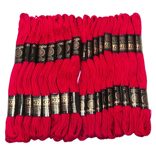 25 Pcs Red Cotton Thread Sewing Floss Skein Cross Needlepoint Embroidery Stitch #TOP1