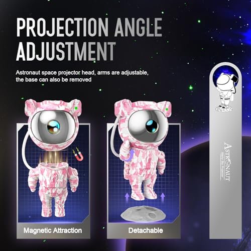 Image of Star Projector Galaxy Night Light - Astronaut Space Projector with Remote & Timer Starry Nebula LED Lamp for Bedroom Kawaii Kids Room Decor for Birthday & Gifts