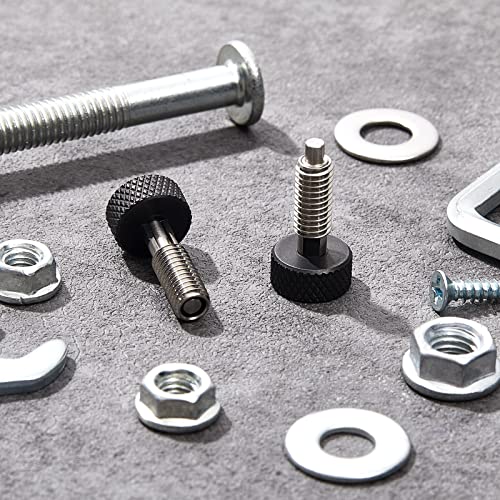 Moxweyeni Hand Retractable Spring Plunger With Knurled Handle Stainless Steel Lock M6 Quick Release Pins For Rolling Toolbox, 1/4''-20 Thread Size 0.500'' Thread Length Without Patch (Black, 2 Packs) #TOP4