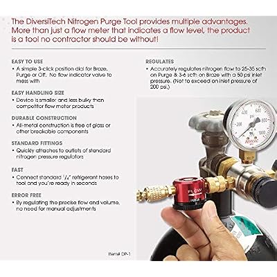 DiversiTech DP-1 Nitrogen Purge Tool, Essential HVAC Equipment for Air Conditioning System Maintenance, Durable Aluminum, Red