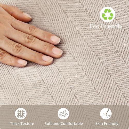 ZWJD Beige Pillow Covers 26x26 Set of 2 Chenille Throw Pillow Covers with Elegant Design Soft and Luxurious Decorative Throw Pillows for Couch, Bed, and Home Decor