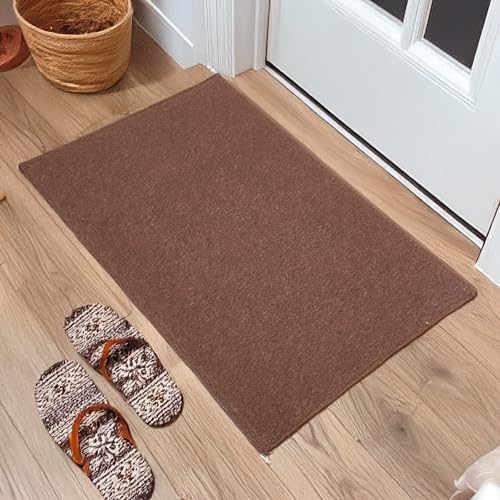 Image of Encasa XO Coir Door Mat for Home Entrance, Anti Slip PVC Back Brown