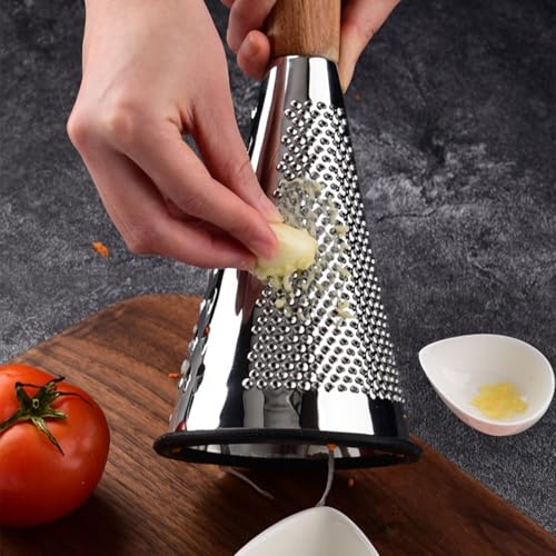 Rallador cónico de acero inoxidable con mango de madera miniatura 6