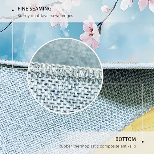Tapis de salon fleurs de prunier 90x150cm style chinois lavable et doux - 7