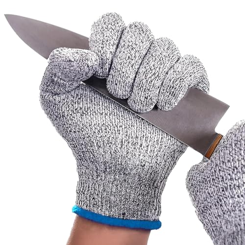 ZWERKZEUG PREMIUM Schnittschutzhandschuhe Küchenhandschuhe Kreuzfaser-PE-Stoff – Schnittfest – Komfortables & dehnbares Material – Hoher Schnittschutz E – ANSI CUT A9