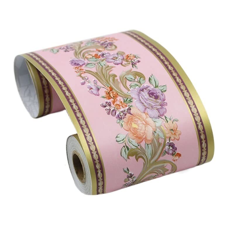GHHZML Cenefas Adhesivas Línea de cintura impermeable PVC 10 metros, estilo Pastoral, autoadhesivo, línea rodapié pared, papel tapiz, decoración for sala estar, pegatina borde para la Cocina(15)