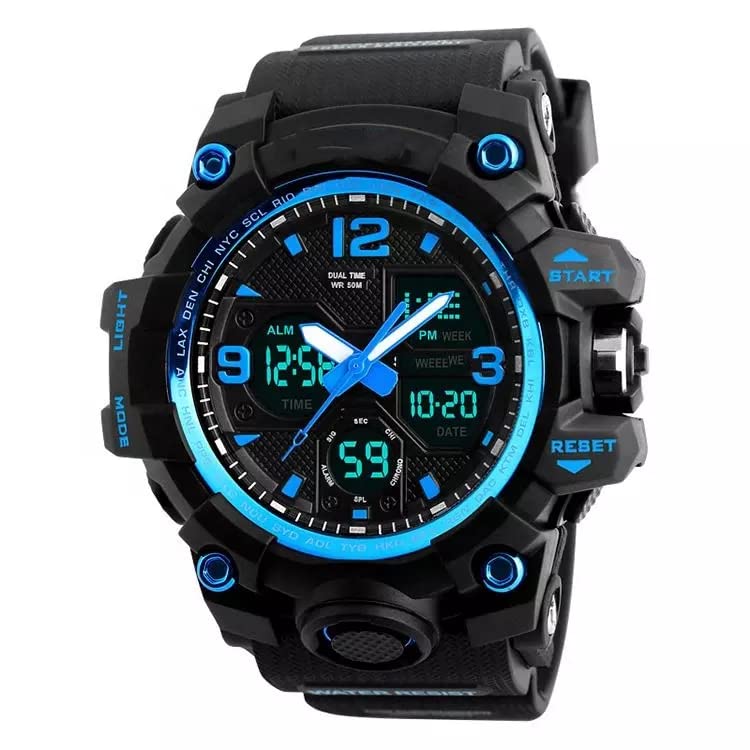 GOLDENIZE FASHION Waterproof Mens & Boys Sports Analog-Digital Watch (Blue) (B0BPY7D6FV) Amazon Price History, Amazon Price Tracker