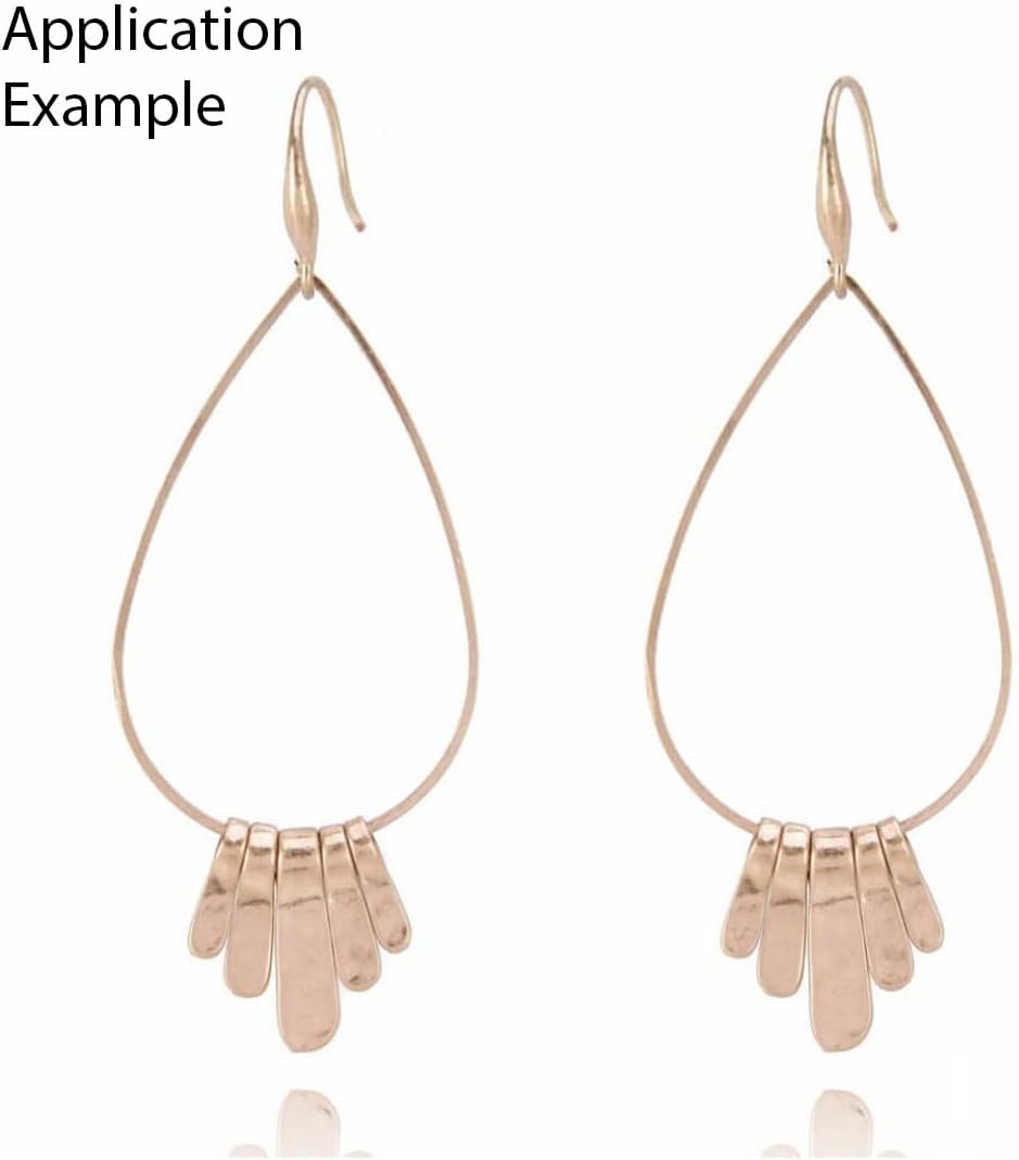 Adabele 50pcs Raw Brass Teardrop Beading Hoop Link 16mm Earring Findings Connector Bezel Frame Unplated/Uncoated for DIY Craft Jewelry Making CX70-1 image 4