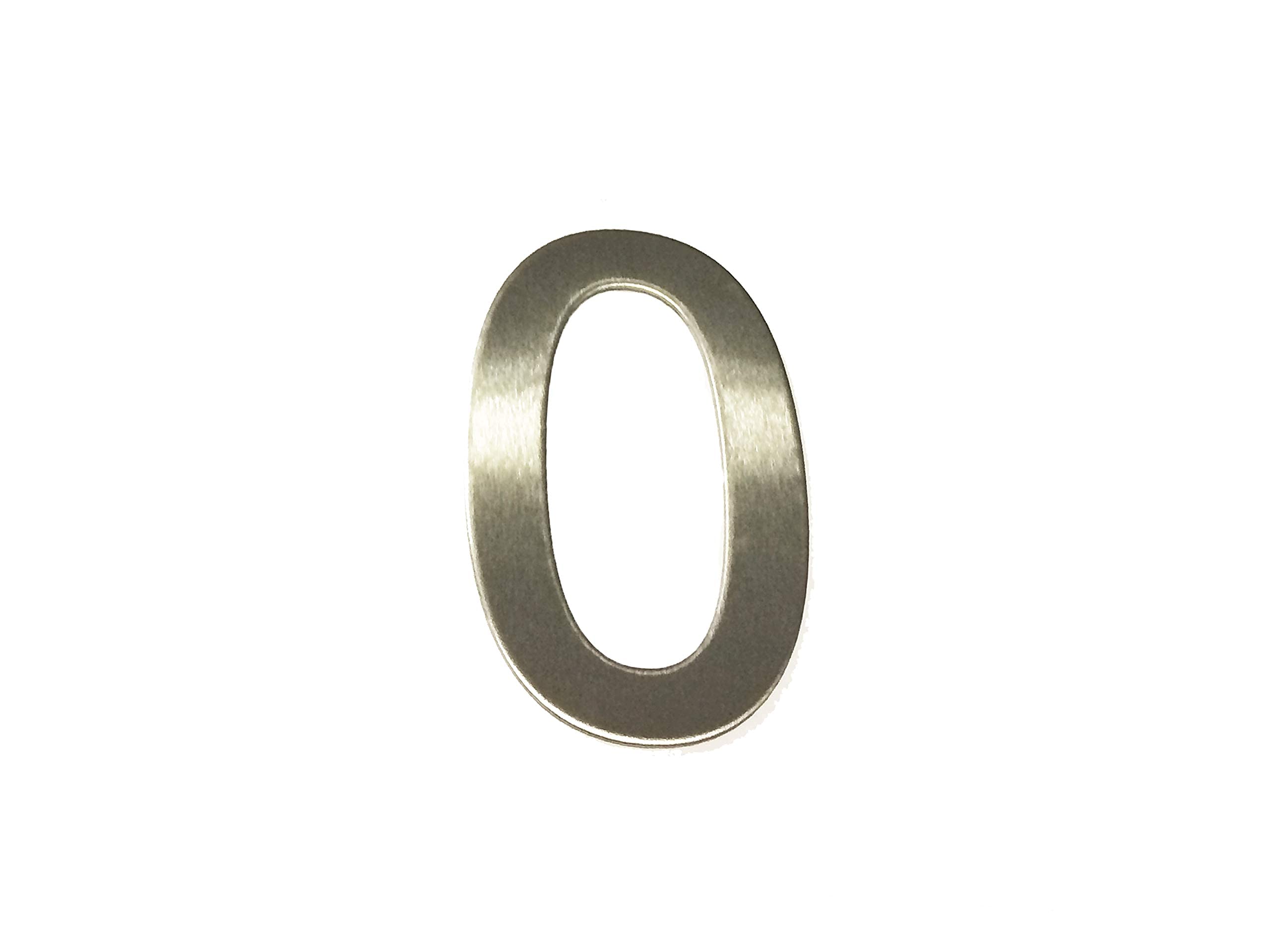 ASC Brushed Stainless Steel House Numbers Stick on 3M Adhesive 10cm Tall - 1 to 9999#(None)~(None)~0