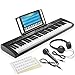 Ashthorpe 61-Key Digital Electronic Keyboard Piano for Beginners, Includes Headphones, Mic and Keynote Stickers