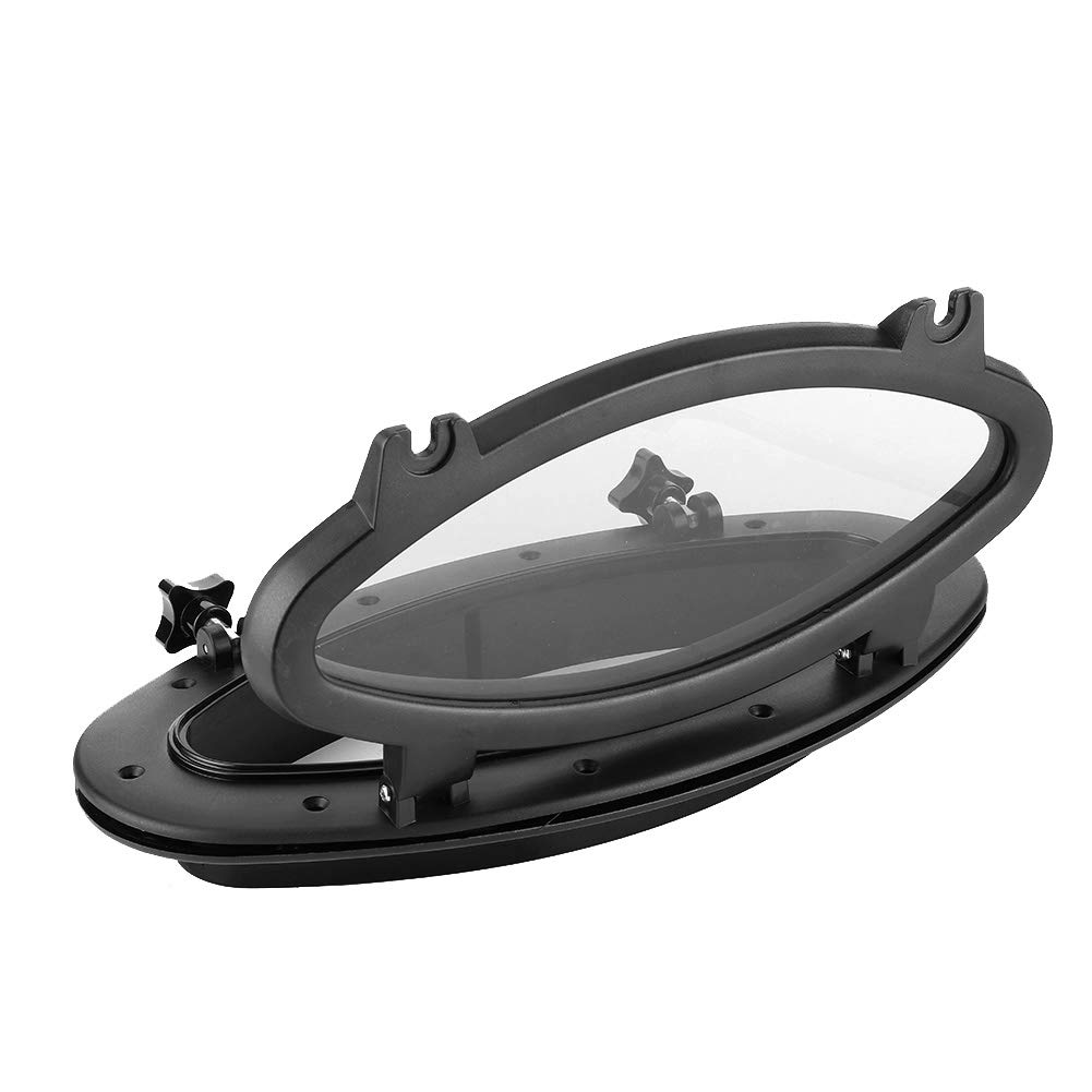 Cryfokt Ovales Fenster Zum Öffnen für Boote und Yachten, Bullauge-Bullauge mit Gummidichtungen, 4 Mm Gehärtetes Glas, Zubehör aus Edelstahl 316 für Wohnmobil-Bootsyachten, Ovale Form