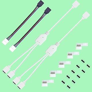 RUNCCI-YUN LED Splitter,LED Strip verteiler,LED Streifen Splitter Kabel,LED Strip verbinder,LED rgb verteiler,1 zu 2 LED S...