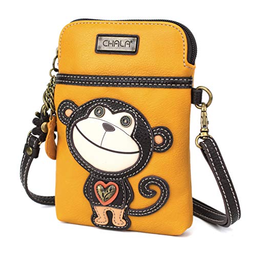 Image of CHALA Wilderness Animal Collection Cell Phone Crossbody Purse-Women PU Leather /Canvas Multicolor Handbag w /Adjustable Strap