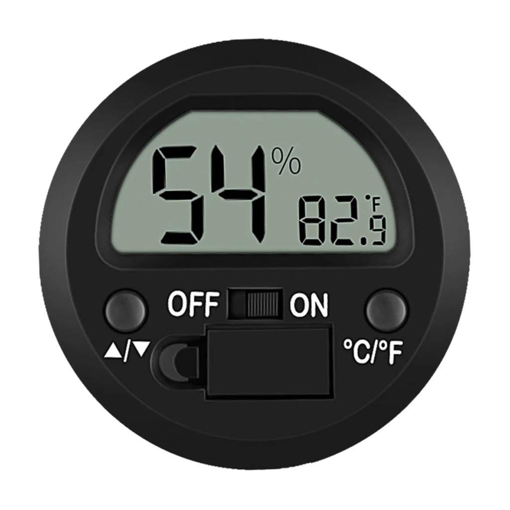 Termómetro Integrado Digital Redondo, higrómetro para Caja de Puros, Monitor de Temperatura para casa de Reptiles y Mascotas, medidor de Humedad