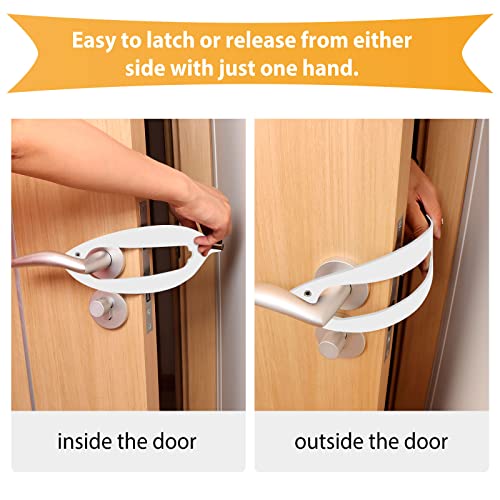 Cat Door Latch 2Pcs Cat Door Holder Stopper Strap For Cats Pets Door Opener Adjustable Flexible Door Knob Blocker White Cute Let Cats In Keep Dogs Out Cat Dog Lover Gifts #TOP4