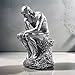 SHTWX Resin The Thinker Thinking Man Statue Sculpture Frgurine Gift for Home Office Living Room Desktop Display Decorative Decoration (Silver)