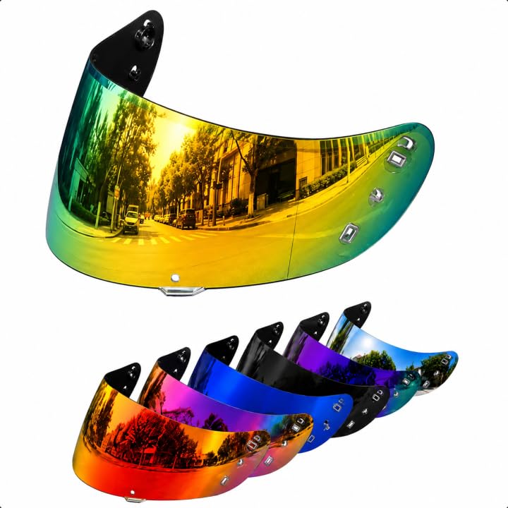 Image of PSLER Shatterproof Helmet Visor for Airform Airmada Airframe pro,Deep Gold | Impact-Resistant ,UV400 Protection, Motorcycle Tinted Face Shield Replacement for icon Airform Airmada Airframe pro ic04