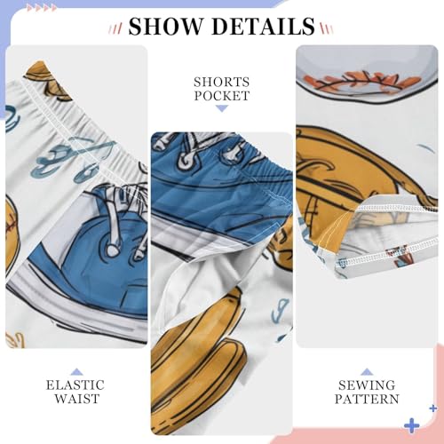 ZZXXB Funny Baseball Print Boys Long Pants Soft Trousers Elastic Waist Kids Lounge Bottoms with Pockets S-XL4