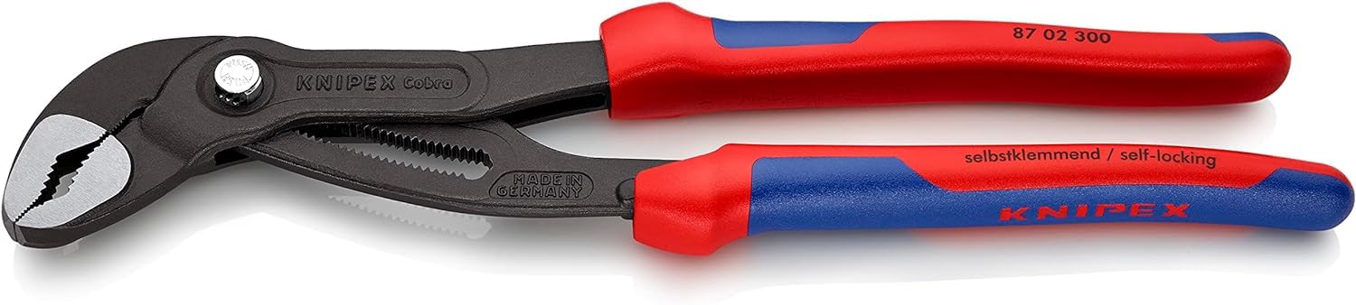 Knipex Cobra® High-Tech Water Pump Pliers grey atramentized, with multi-component grips 300 mm 87 02 300