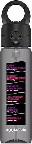 Miniatura 7 de RhinoShield AquaStand - Botella magnética de 27 onzas  Botella de agua Tritan con tapa con popote, botella deportiva con mango compatible con