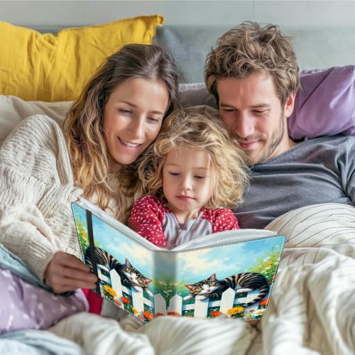 Image of Photo Album 4x6 120 Photos with Strong Elastic Band, Sleeping Tabby Cat | Large Capacity Premium Leather Picture Album, Portable Wallet Albums Photo Book for Family Anniversaries Wedding Baby