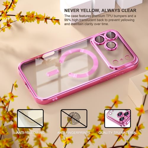 Image of Misea Magnetic for iPhone 17 Pro Case Compatible with MagSafe Hot Pink
