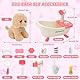 deAO Hund Spielzeug Kinder, Interaktives Pflegeset mit Waschbarem Plüschhund, Badewanne, Sprüh-Dusche & Zubehör, Tierarzt Rollenspiel für Mädchen & Jungen ab 3 4 5 6 Jahre