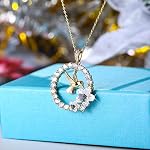 Sllaiss 18K Gold Plated Hummingbird Pendant Necklace for Women Circle Necklace, Animal Necklace Crystals from Austria,Jewelry Gifts for Christmas