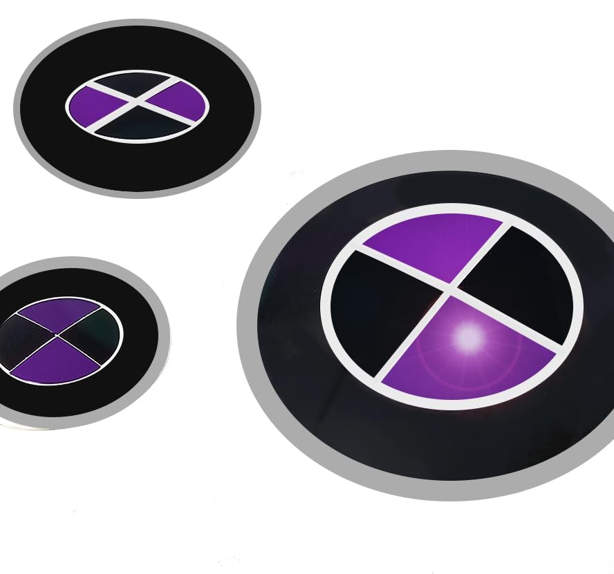 Image of Satin Purple and Matte Black - Compatible with BMW - Stickers Overlay Vinyl Decal for All Emblems Caps Logos Roundels Badges
