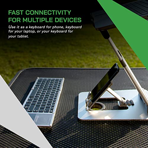 Obvus Solutions - Minder Foldable Bluetooth Keyboard With Trackpad, Silver – Wireless Portable Keyboard For Laptop, Tablets, And Phones #TOP4