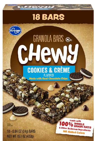 Cookies & Créme Chewy Granola Bars (1 Box,18 Bars In The Box, 0.84 oz. each bar)