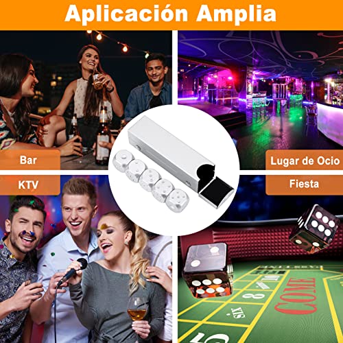 plplaaoo 5pcs Aluminium Alloy Precision Aluminum Alloy Dice Solid Metal Dice Set Table Game Dice Poker Game with Storage Box(Silver-Rectangle Box) - Image 4