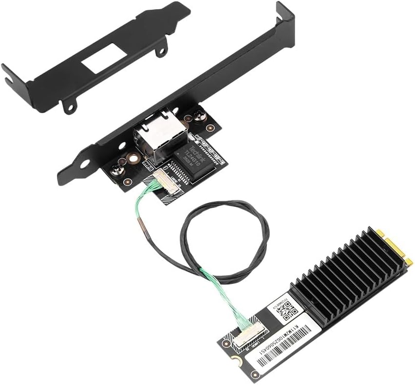 10 Gigabit Ethernet Card, M.2 B+M Key to RJ45 Network Adapter with Marvell AQC113 Chip, Multi-Gigabit 10G/5G/2.5G/1G/100Mbps NIC for Desktop Windows 11/10 & Linux with Standard/Low Profile Bracket