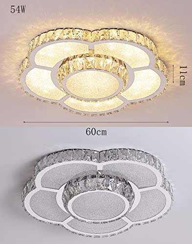 Plafonnier fleurs blanches raffiné avec éclairage LED dimmable
