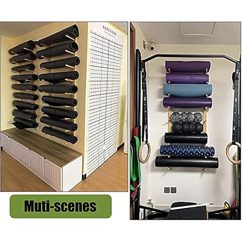 Tapis de yoga support mural en acier avec étagère durable