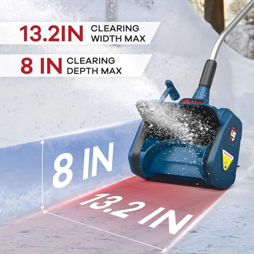 Enhulk Electric Snow Shovel, 40V | 13-Inch | Cordless Snow Blower, Battery Powered Snow Blower with Directional Plate & Adjustable Front Handle (2 * 20V Battery & Dual Quick Charger Included) by Enhulk - Image 2