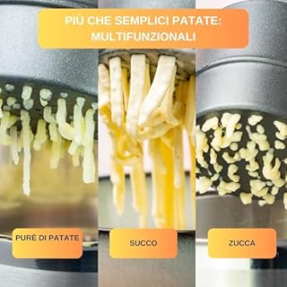 Thiru Pressa per spaetzle - Diametro del foro circa 3 mm - Vincitore del test 2024-60 giorni di prova senza rischi - Foro rotondo con cucchiaio a fessura e chiusure di supporto - Made in Germany