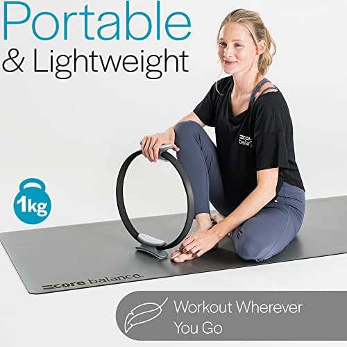 Core Balance Pilates Resistance Ring, Dual Grip Magic Exercise Circle, Double Handle Thigh Arm Toner, Physical Therapy Tool, 15 Inch