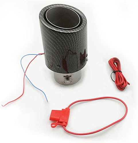 Miniatura 5 de Silenciador de escape de automóvil de fibra de carbono de 2.5 pulgadas con luz LED, silenciador de acero inoxidable, modificación de la punta de