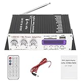 ePathChina Remote Control Bluetooth 2CH HI-FI Car Audio High Power Amplifier FM Radio Player Support SD/USB/DVD / MP3 for Car Motorcycle Home