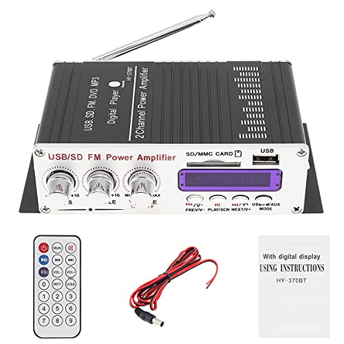 ePathChina Remote Control Bluetooth 2CH HI-FI Car Audio High Power Amplifier FM Radio Player Support SD/USB/DVD / MP3 for Car Motorcycle Home