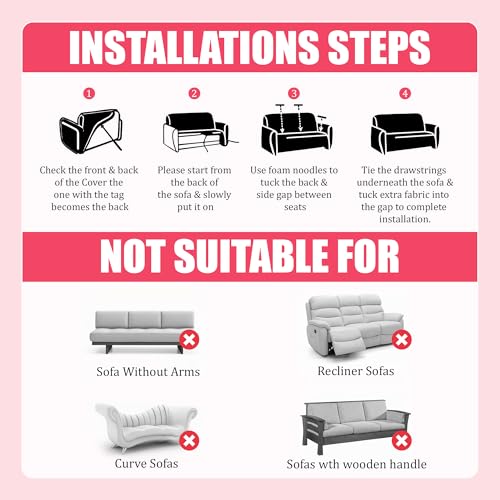 Furshine Store Furshine 5 Seater Sofa Cover Set Blue Rhombus - Image 6