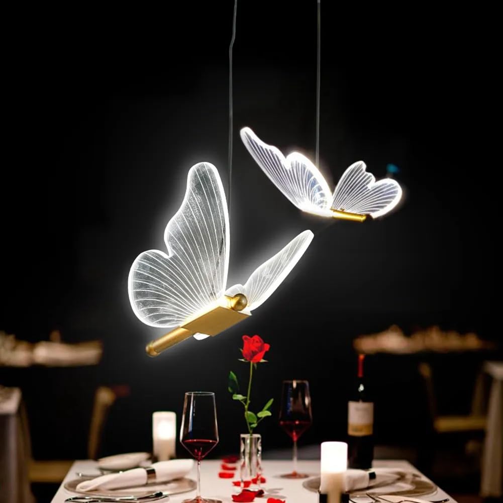 Kopinma Butterfly Chandeliers & Ceiling Lights, Nordic Butterfly Bedside Lamp, 3D Hanging Lights for Living Dining, Bedroom - Image 2