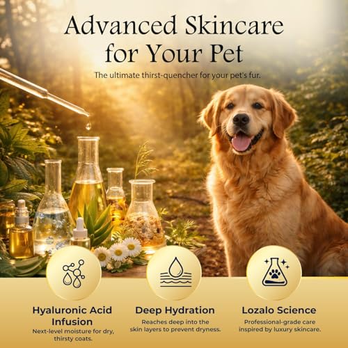 Image of Lozalo Canis Botanica Pet Shampoo 1500ml (750 ml+750 ml Free) Cat & Dog Shampoo with Hyaluronic Acid & Reetha Extract, PH Balanced & Paraben Free Shampoo for All Breed